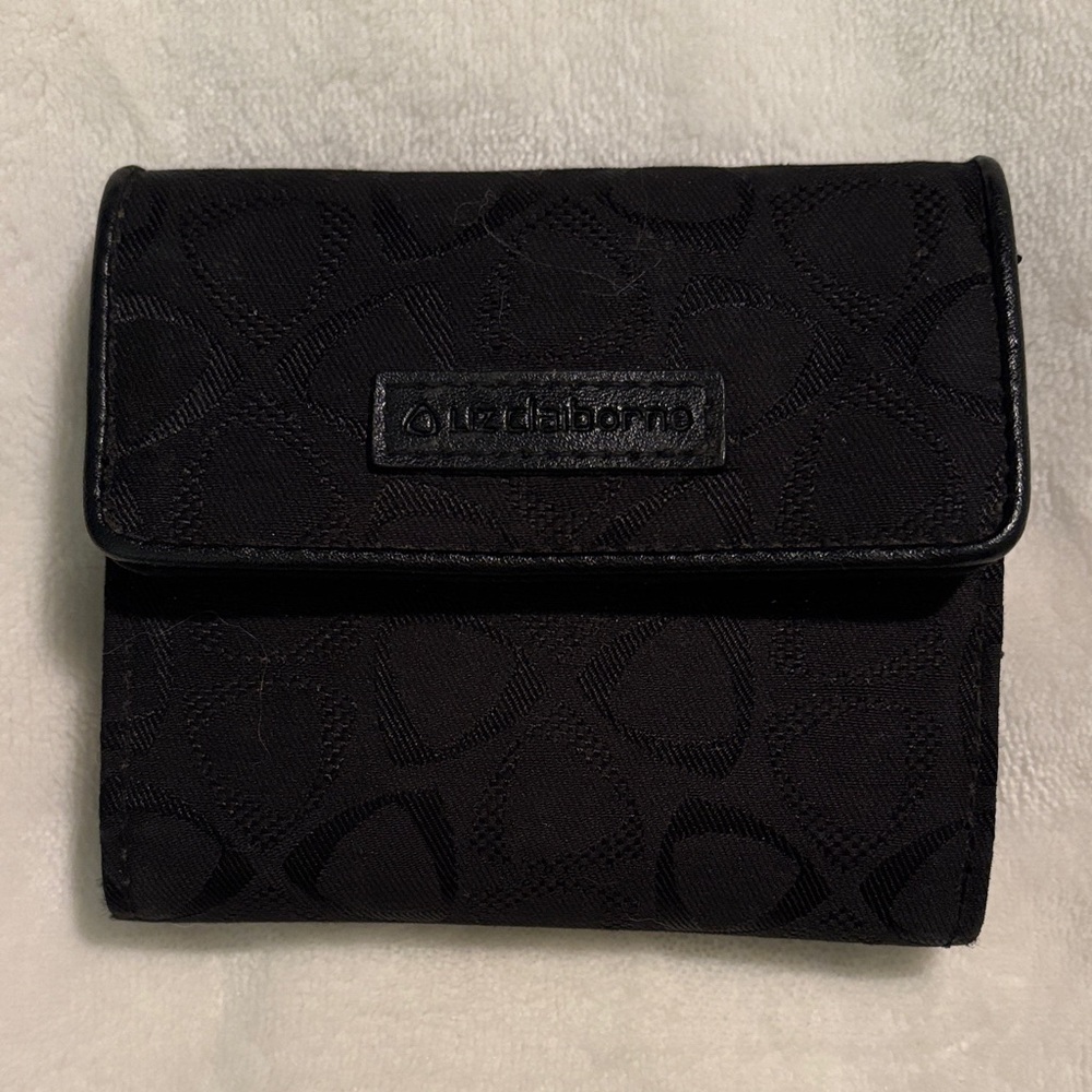 Vintage Liz Claiborne Signature Fabric Logo Wallet